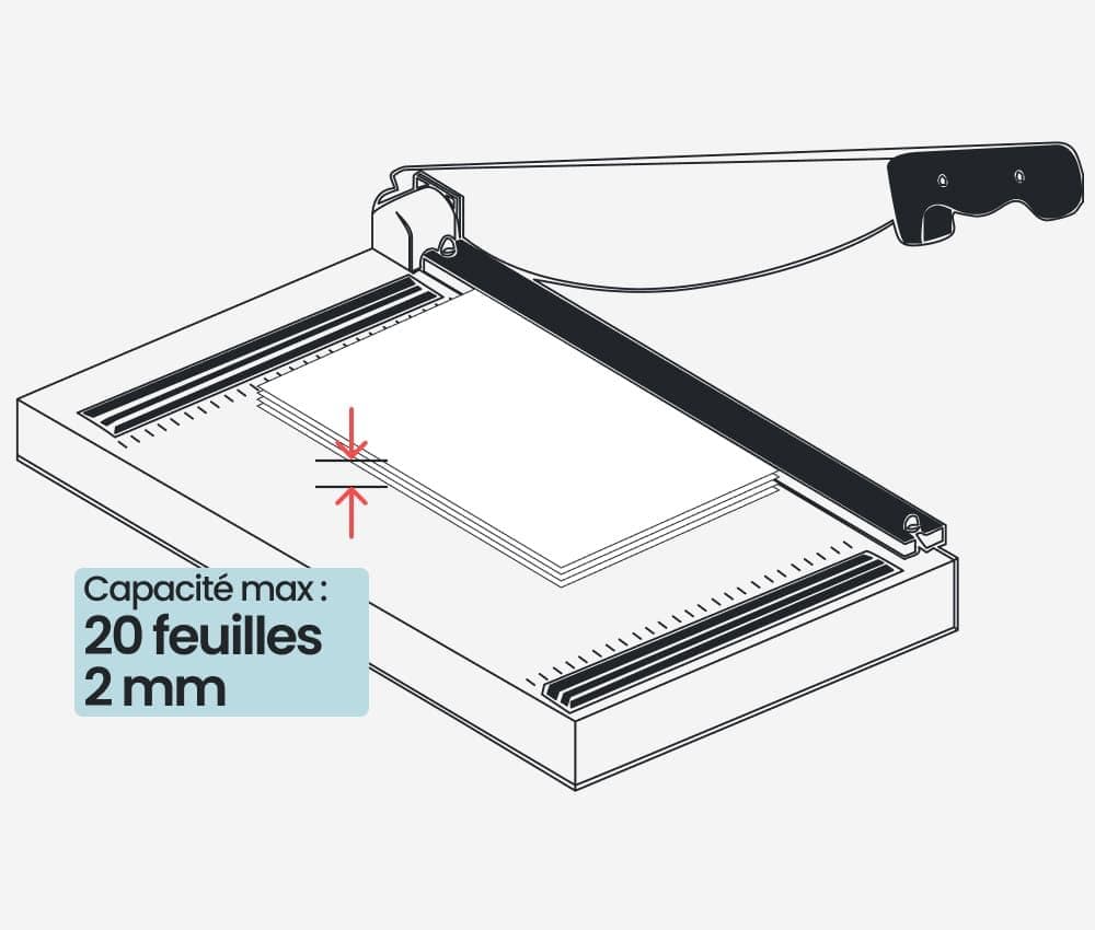 La cisaille FELLOWES Stellar A4 permet de couper jusqu'à 20 feuilles de papier (70 g/m²).