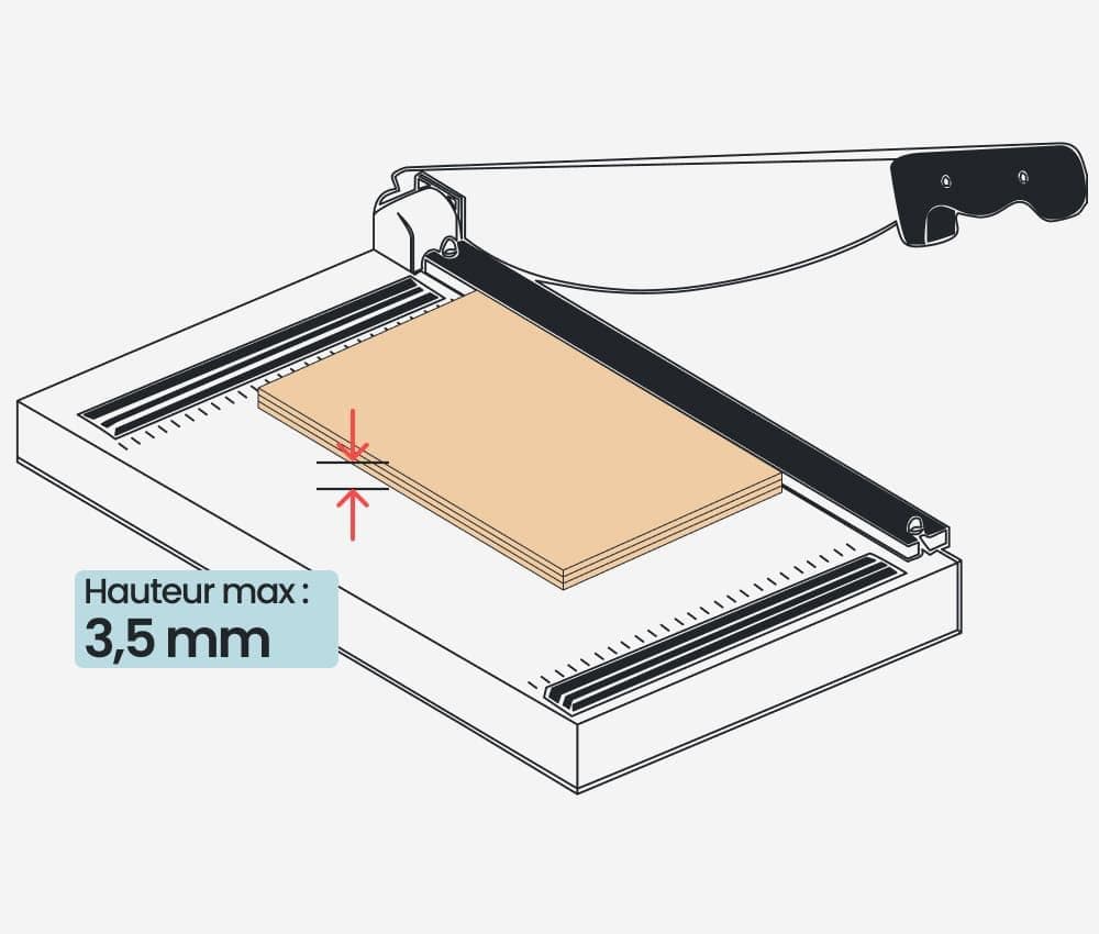 La cisaille 599 DAHLE peut couper jusqu'à 3,5 mm.