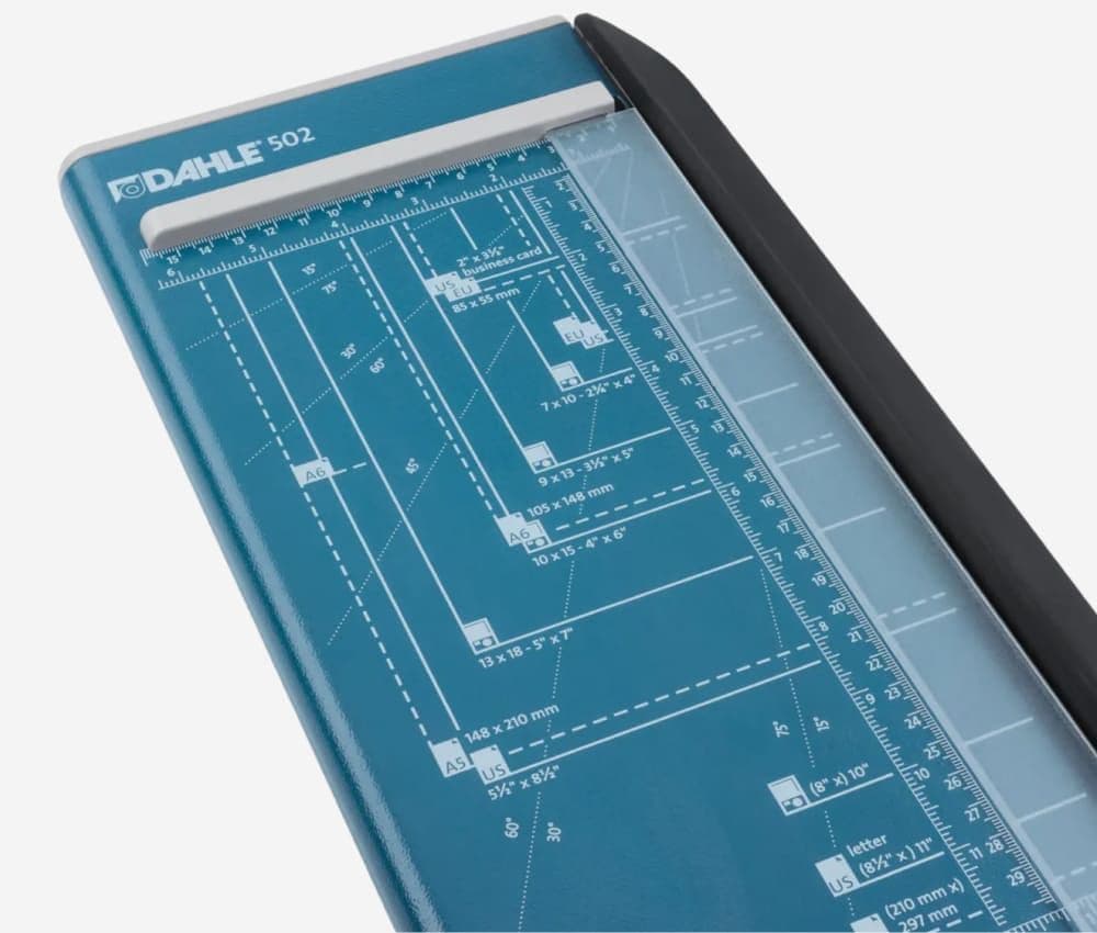Tracé des formats DIN de la cisaille 502 DAHLE