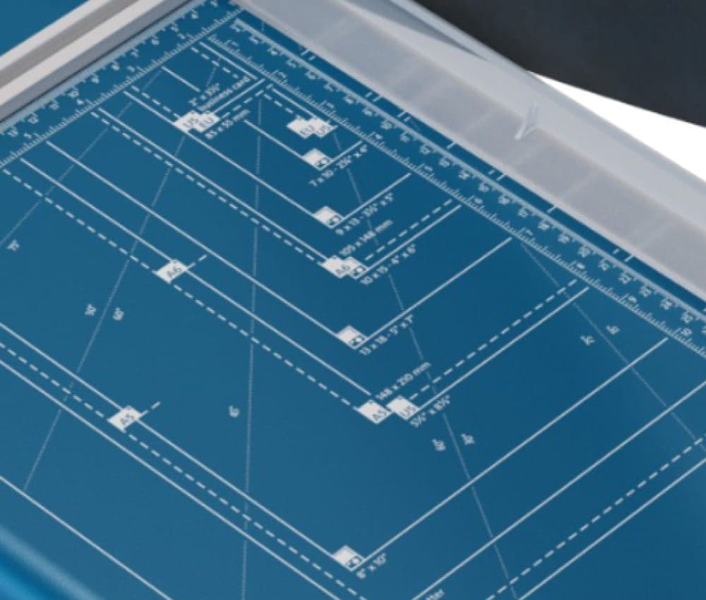 Tracé des formats DIN de la cisaille 534 DAHLE