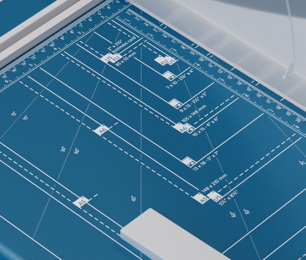 Tracé des formats DIN de la cisaille 560 DAHLE