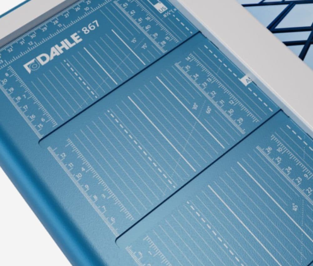 Tracé des formats DIN de la cisaille 867 DAHLE