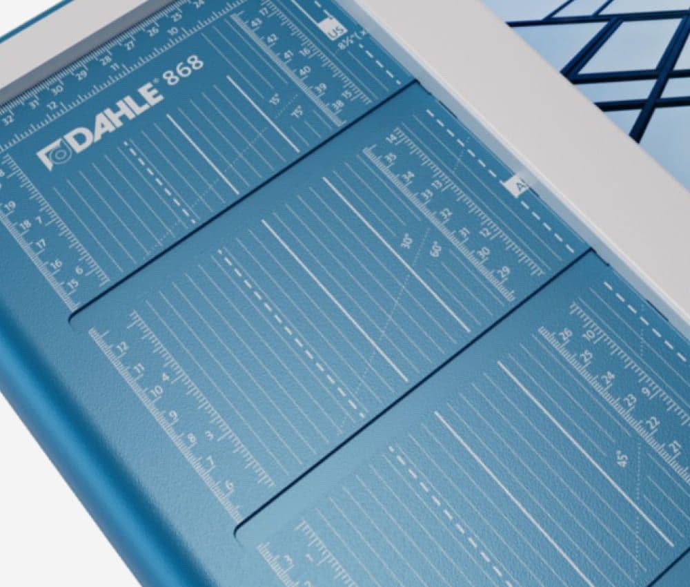 Tracé des formats DIN de la cisaille 868 DAHLE