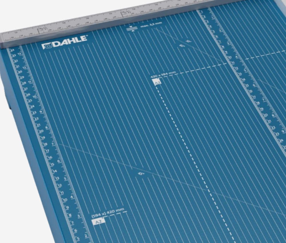 Tracé des formats DIN de la cisaille 599 DAHLE
