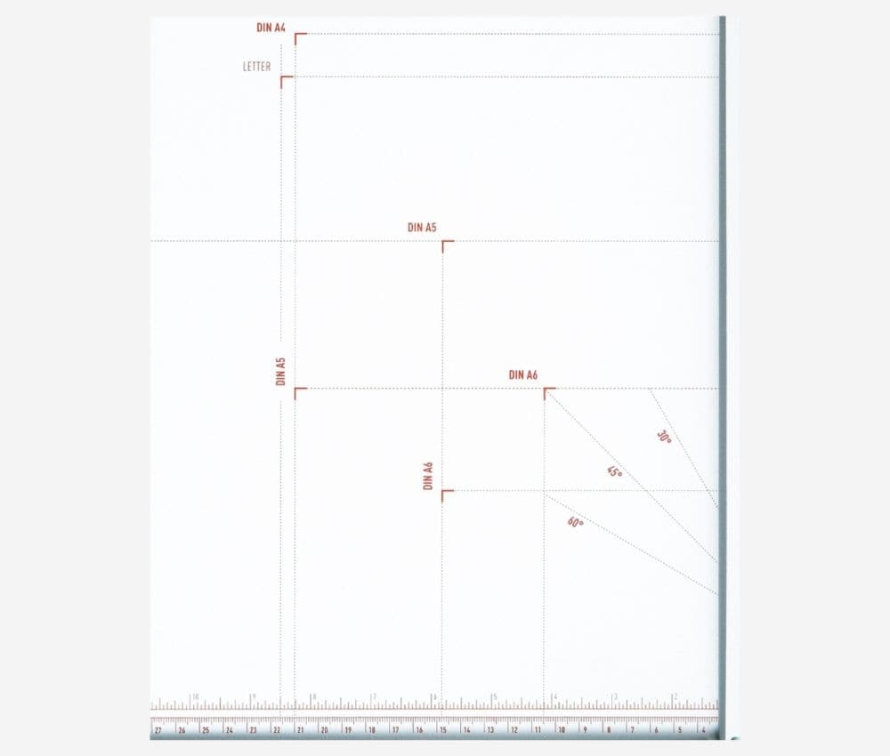 Tracé des formats DIN de la cisaille 1110 avec lame papier IDEAL